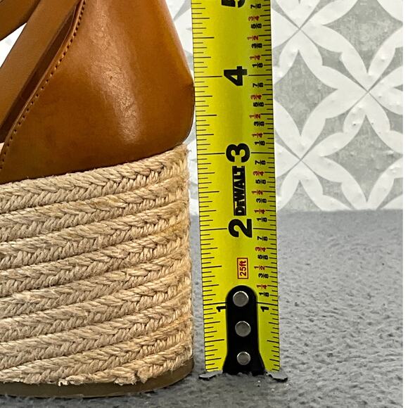 Franco Sarto Brown Leather Gladiator Strappy Platform 3" Wedge Sandal Women 10 - Picture 9 of 9